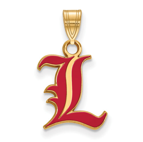 SS w/GP University of Louisville Small Enamel Pendant
