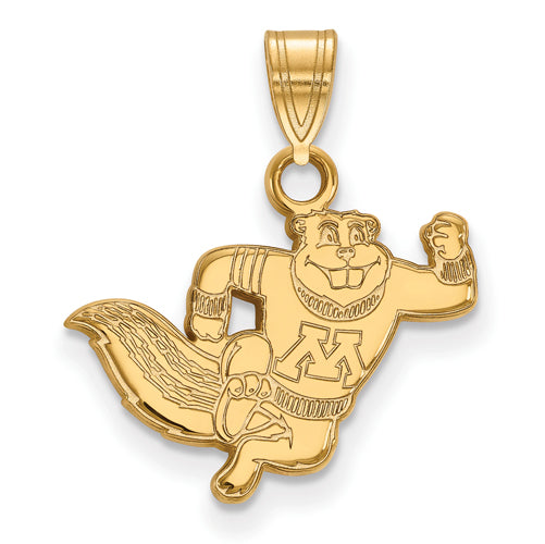 SS w/GP University of Minnesota Small Right Goldy Gopher Pendant