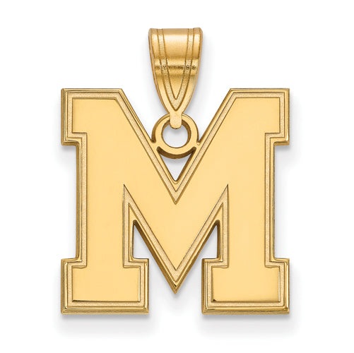 SS w/GP University of Memphis M Medium Pendant