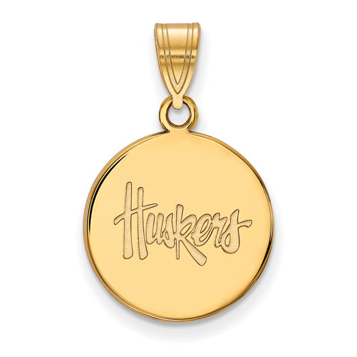 SS w/GP University of Nebraska Medium Disc Huskers Pendant