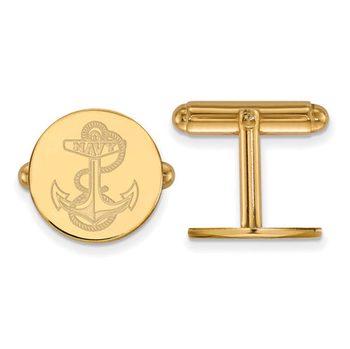 SS w/GP Navy Anchor Cuff Links