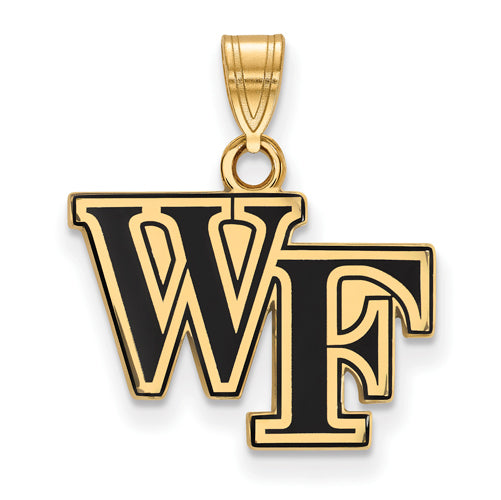 SS w/GP Wake Forest University Small Enamel Pendant