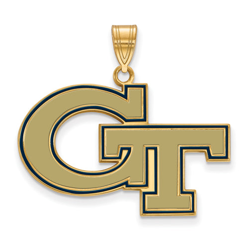 SS w/GP Georgia Institute of Technology Lg Enl Pendant