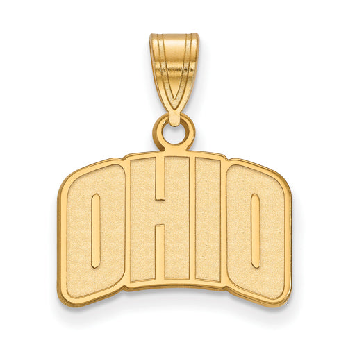 SS w/GP Ohio University Small "OHIO" Pendant