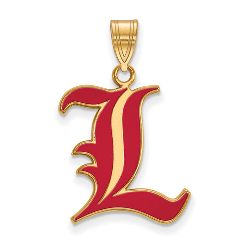SS w/GP University of Louisville Large Enamel Letter L Pendant