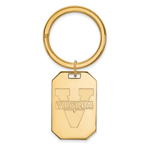 SS w/GP University of Virginia Text Logo Key Chain