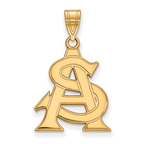 14ky Arizona State University Large Interlocking "AS" Pendant