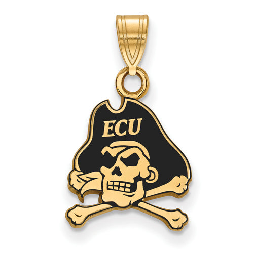 SS w/GP East Carolina University Small Enamel Pendant /w ECU