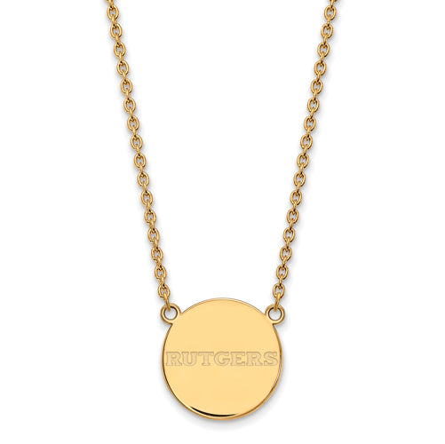 SS w/GP Rutgers Large Disc Necklace