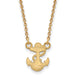 10ky Navy Anchor Small Pendant w/Necklace