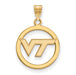 SS w/GP Virginia Tech Medium VT Logo Pendant in Circle