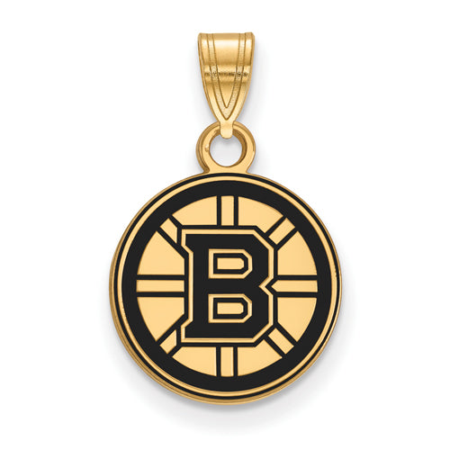 SS w/GP NHL Boston Bruins Small Enamel Pendant