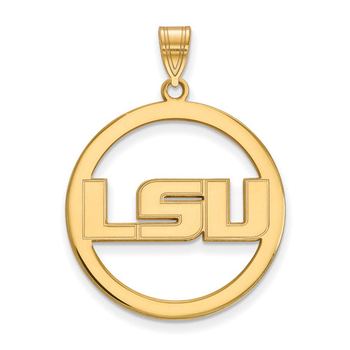 SS w/GP Louisiana State University XL Pendant in Circle