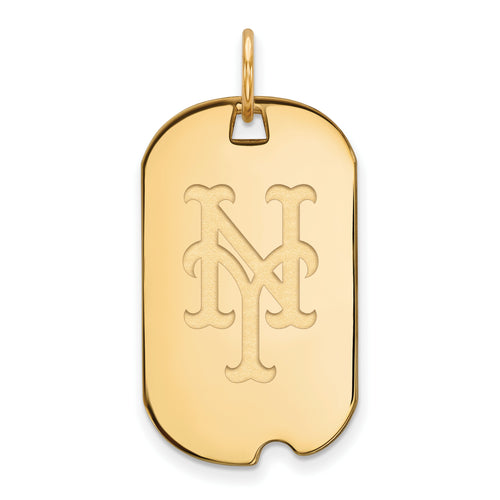 SS w/GP MLB LogoArt New York Mets N-Y Small Dog Tag Pendant