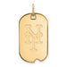 Sterling Silver Gold-plated MLB LogoArt New York Mets N-Y Small Dog Tag Pendant