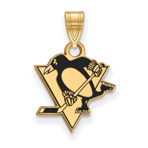 SS w/GP NHL Pittsburgh Penguins Small Enamel Pendant