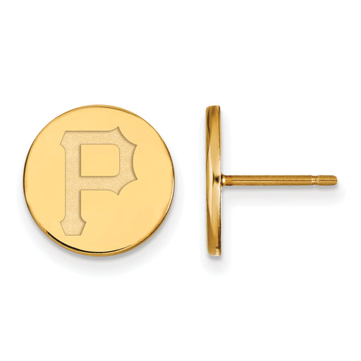 SS w/GP MLB LogoArt Pittsburgh Pirates Letter P Disc Extra Small Post Earrings