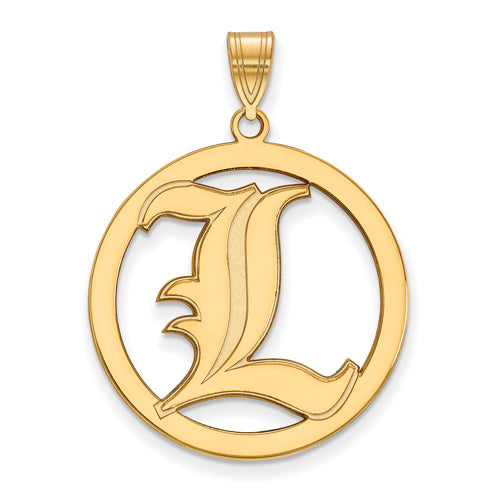 SS w/GP University of Louisville XL Pendant in Circle
