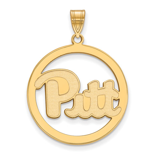 SS w/GP University of Pittsburgh XL Pendant in Circle