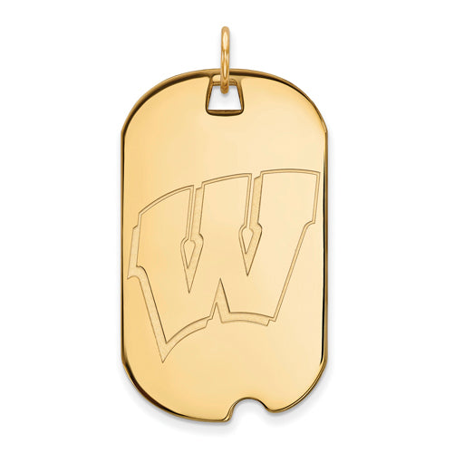 14ky University of Wisconsin Large Letter W Dog Tag