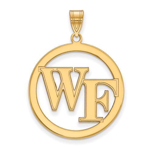 SS w/GP Wake Forest University Large Pendant in Circle