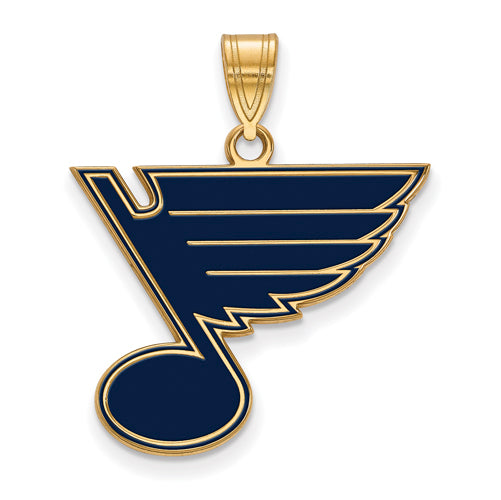 SS w/GP NHL St. Louis Blues Large Enamel Pendant