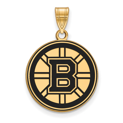 SS w/GP NHL Boston Bruins Large Enamel Pendant