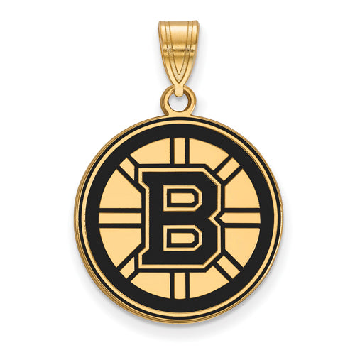 SS w/GP NHL Boston Bruins Large Enamel Pendant