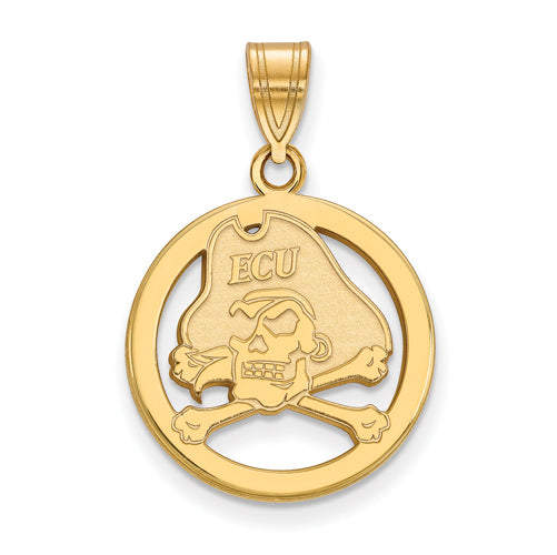 SS w/GP East Carolina University Sm Pendant in Circle