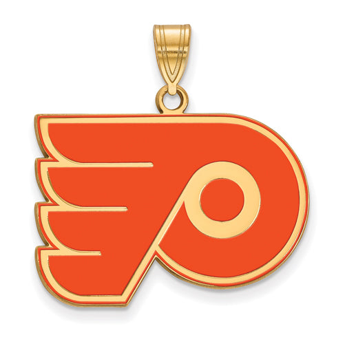 SS w/GP NHL Philadelphia Flyers Large Enamel Pendant