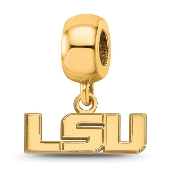 SS w/GP Louisiana State University L-S-U Extra Small Dangle Bead Charm