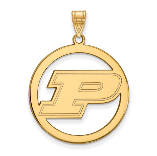 SS w/GP Purdue XL Pendant in Circle