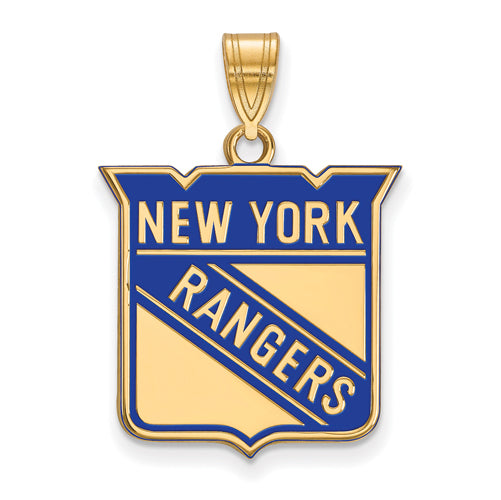 SS w/GP NHL New York Rangers Large Enamel Pendant