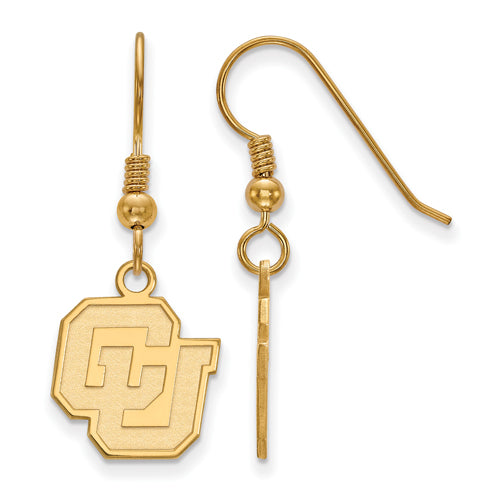 SS w/GP University of Colorado Small C-U Dangle Wire Earrings