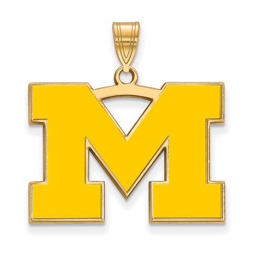 SS w/GP University of Michigan Large Enamel Pendant