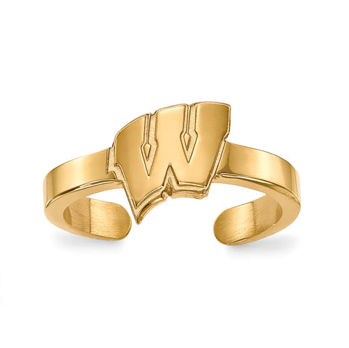 SS w/GP University of Wisconsin Letter W Toe Ring