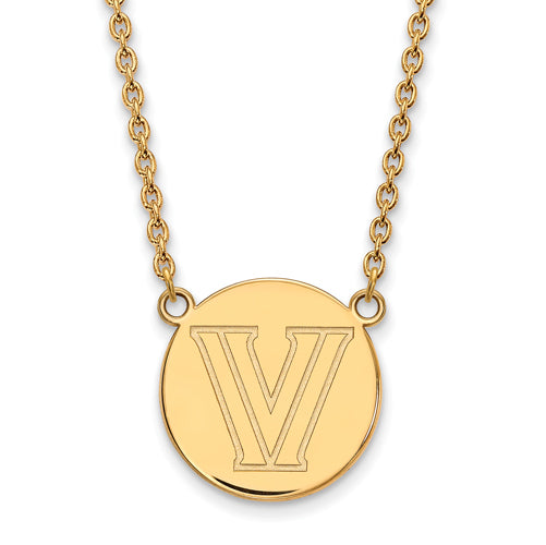 SS w/GP Villanova University Large Disc w/Necklace