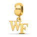 Sterling Silver Gold-plated LogoArt Wake Forest University W-F Extra Small Dangle Bead Charm
