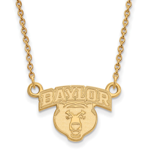10ky Baylor University Small Head Pendant w/Necklace