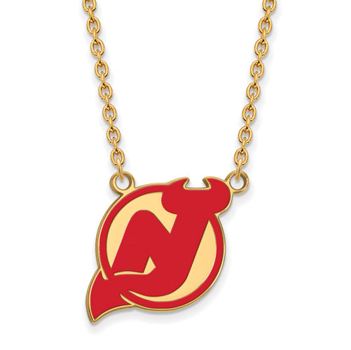 SS w/GP NHL New Jersey Devils Lg Enl Pend w/Necklace