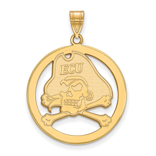 SS w/GP East Carolina University L Pendant in Circle