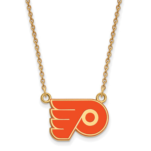 SS w/GP NHL Phila Flyers Small Enamel Pendant w/Necklace