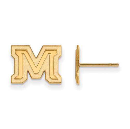 SS w/GP Montana State University XS Post Letter M Earrings