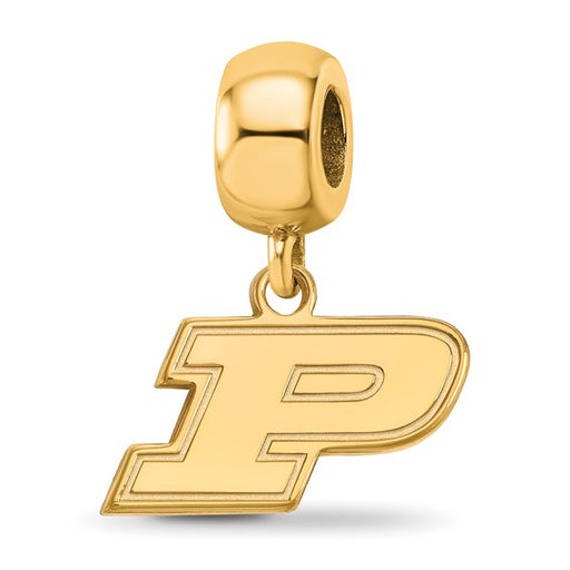 Sterling Silver Gold-plated LogoArt Purdue University Letter P Extra Small Dangle Bead Charm