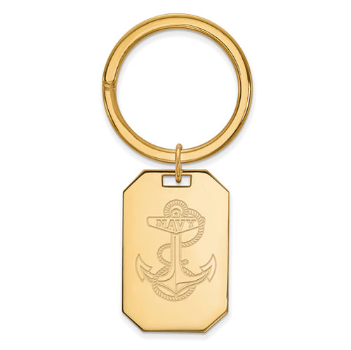 SS w/GP Navy Anchor Key Chain