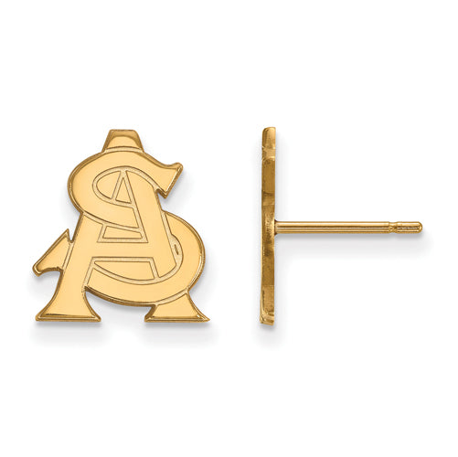 14ky Arizona State University Small Interlocking "AS" Post Earrings