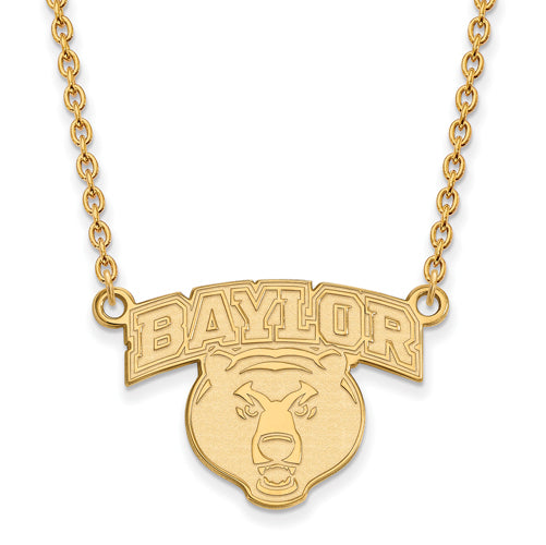 10ky Baylor University Large Head Pendant w/Necklace