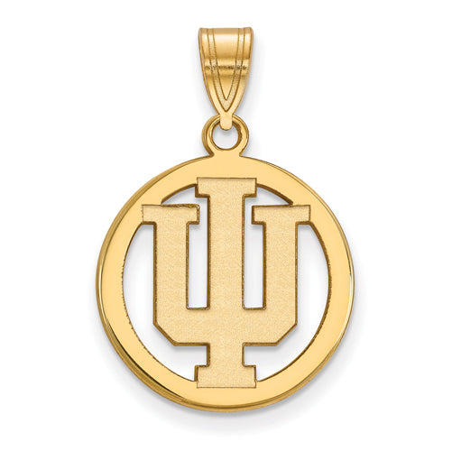 SS w/GP Indiana University Med Pendant in Circle