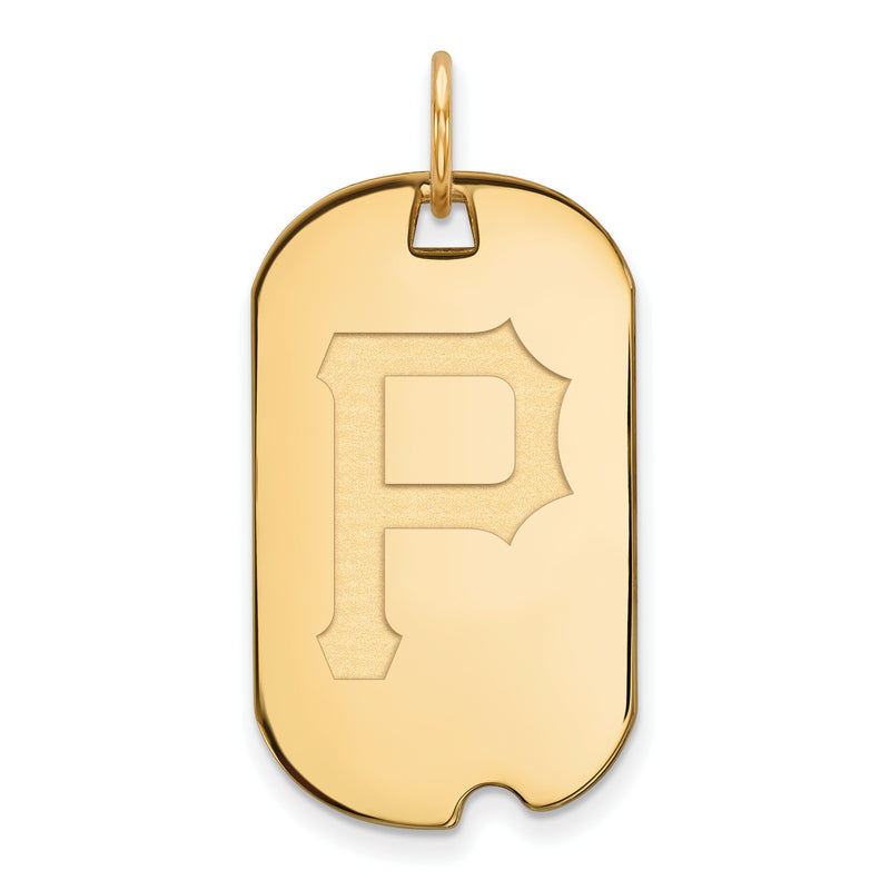 SS w/GP MLB LogoArt Pittsburgh Pirates Letter P Small Dog Tag Pendant