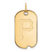 Sterling Silver Gold-plated MLB LogoArt Pittsburgh Pirates Letter P Small Dog Tag Pendant